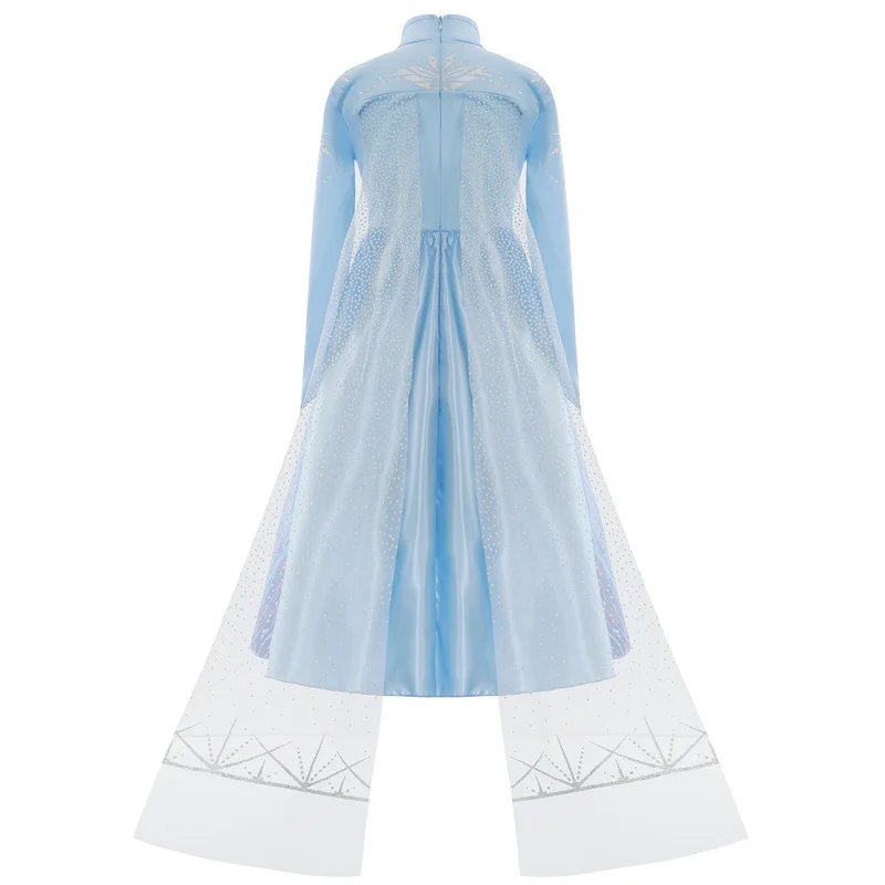 Girls Ice Fantasy Princess Mesh Ball Gown Kids Cosplay Dress for Halloween Carnival Birthday Theme Party Role Play Dress-Up