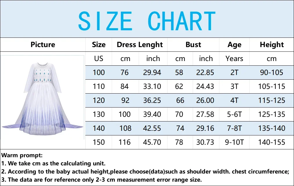 Girls Ice Fantasy Princess Mesh Ball Gown Kids Cosplay Dress for Halloween Carnival Birthday Theme Party Role Play Dress-Up