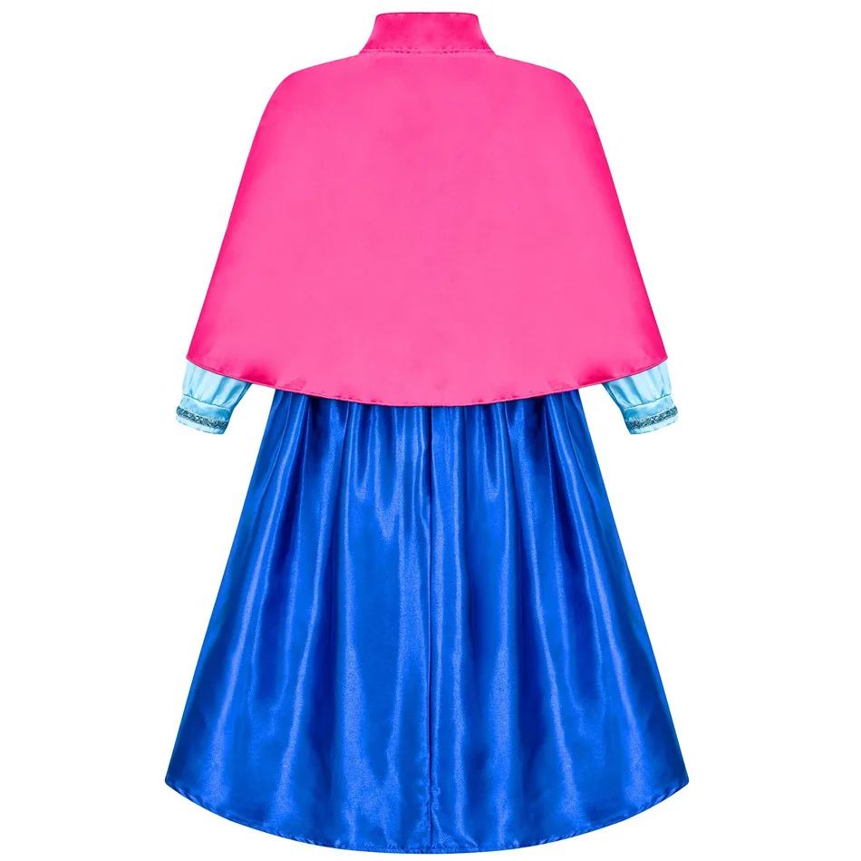Girls Ice Fantasy Princess Mesh Ball Gown Kids Cosplay Dress for Halloween Carnival Birthday Theme Party Role Play Dress-Up