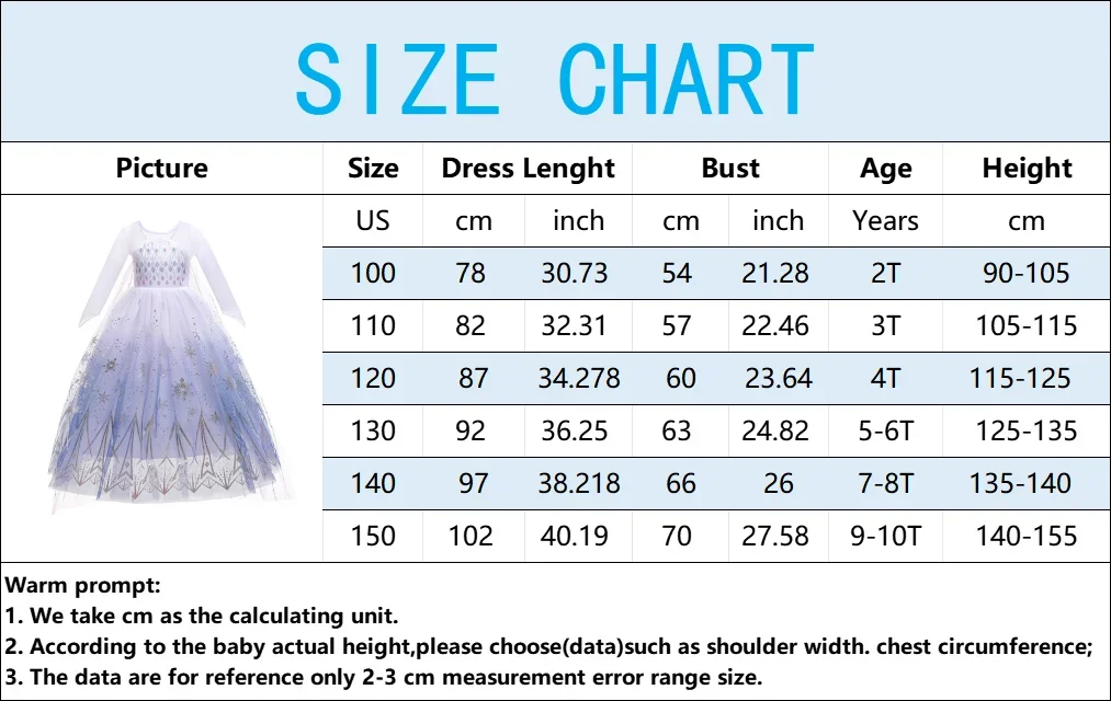 Girls Ice Fantasy Princess Mesh Ball Gown Kids Cosplay Dress for Halloween Carnival Birthday Theme Party Role Play Dress-Up