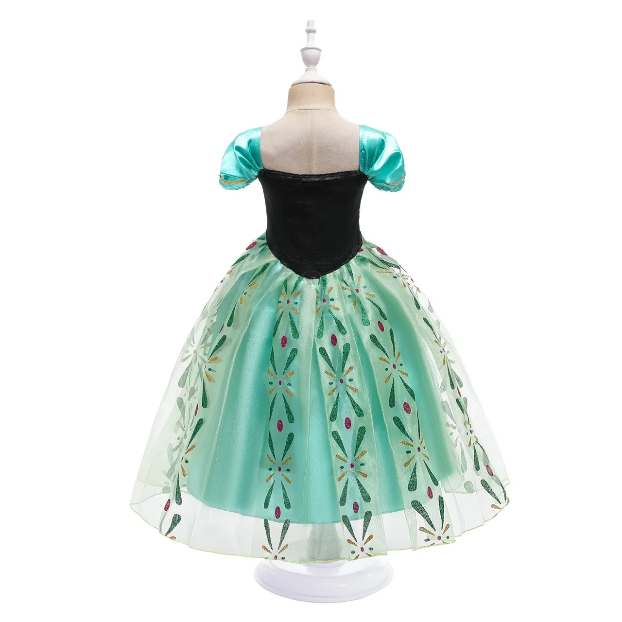 Girls Ice Fantasy Princess Mesh Ball Gown Kids Cosplay Dress for Halloween Carnival Birthday Theme Party Role Play Dress-Up