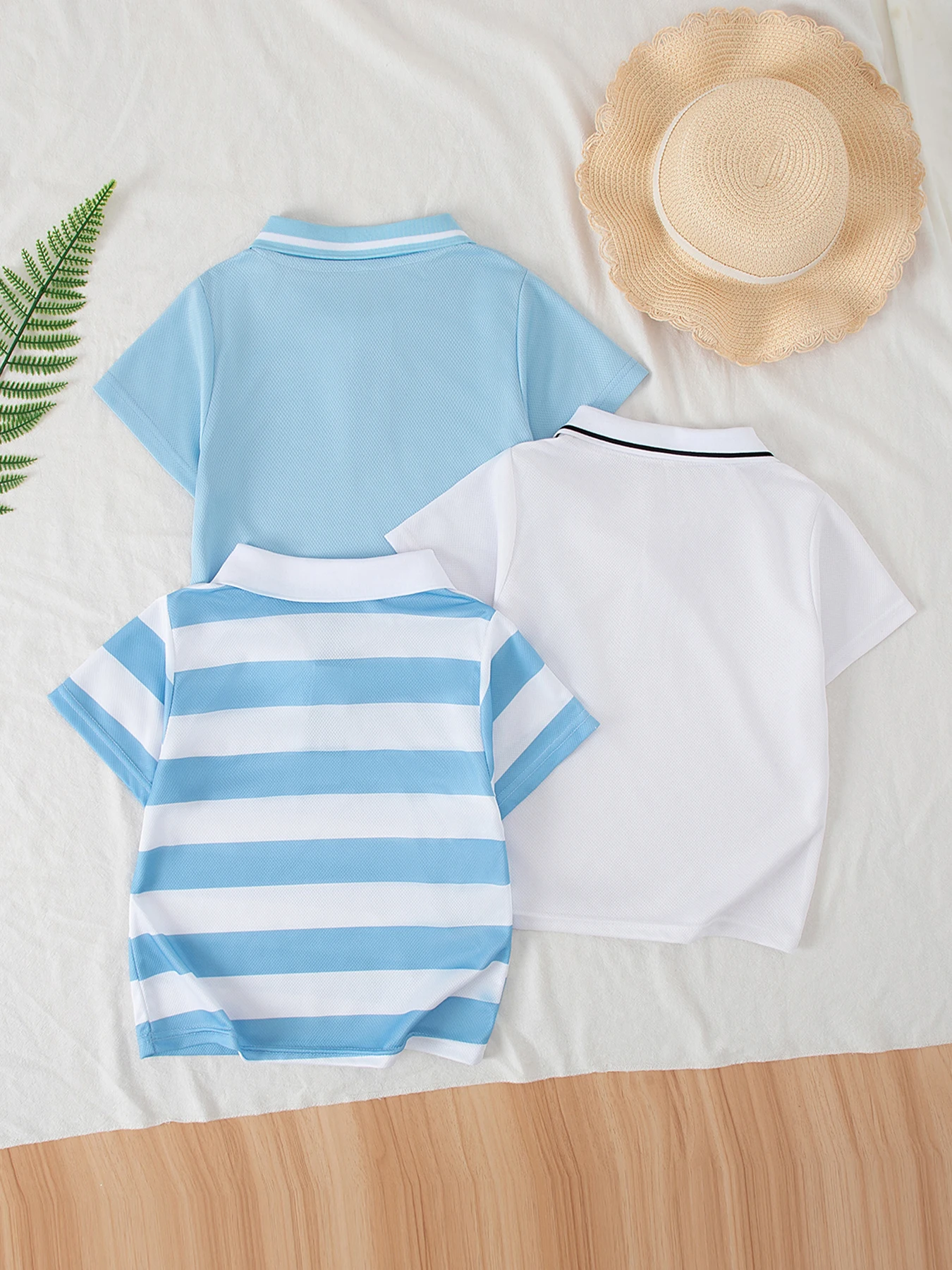 3-piece Set Of Children's Summer Fresh Combination Polo Shirt For Boys And Girls Versatile And Handsome Short Sleeved Lapel T-sh