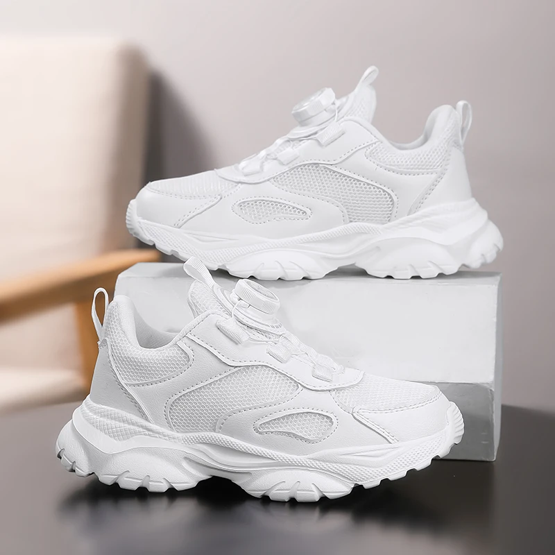 Children's Fashion Sports Shoes Breathable Student Black School Walking Shoes Anti-skid Boys& Girls Casual Running Sneaker