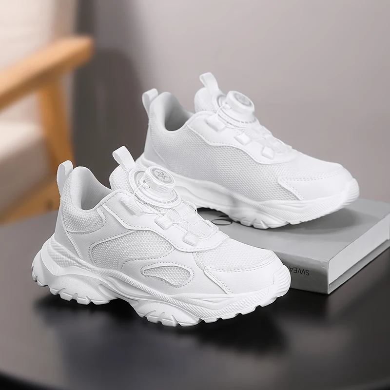 Children's Fashion Sports Shoes Breathable Student Black School Walking Shoes Anti-skid Boys& Girls Casual Running Sneaker