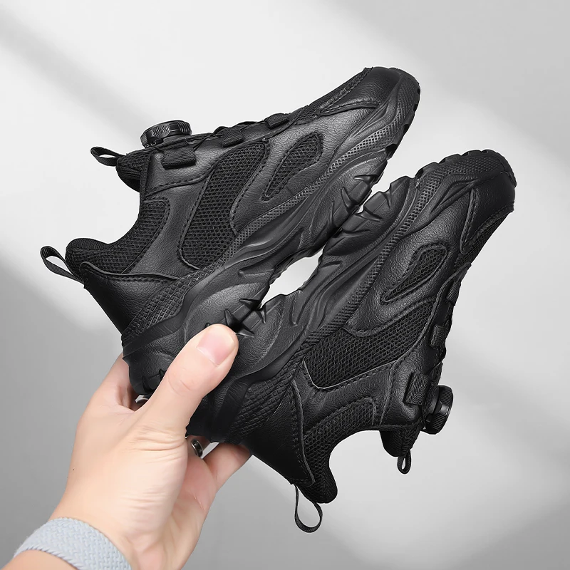 Children's Fashion Sports Shoes Breathable Student Black School Walking Shoes Anti-skid Boys& Girls Casual Running Sneaker