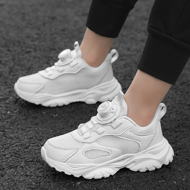 Children's Fashion Sports Shoes Breathable Student Black School Walking Shoes Anti-skid Boys& Girls Casual Running Sneaker