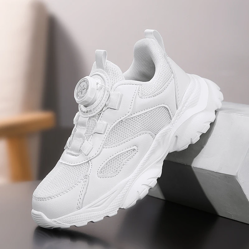 Children's Fashion Sports Shoes Breathable Student Black School Walking Shoes Anti-skid Boys& Girls Casual Running Sneaker