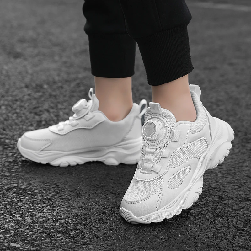 Children's Fashion Sports Shoes Breathable Student Black School Walking Shoes Anti-skid Boys& Girls Casual Running Sneaker