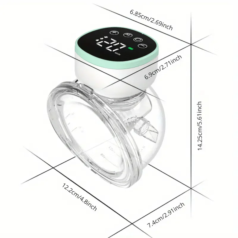 Wearable Hands Free Electric Breast Pump LED Display Anti‑Backflow Rechargeable Portable Milk Extractor Breastfeeding Tool