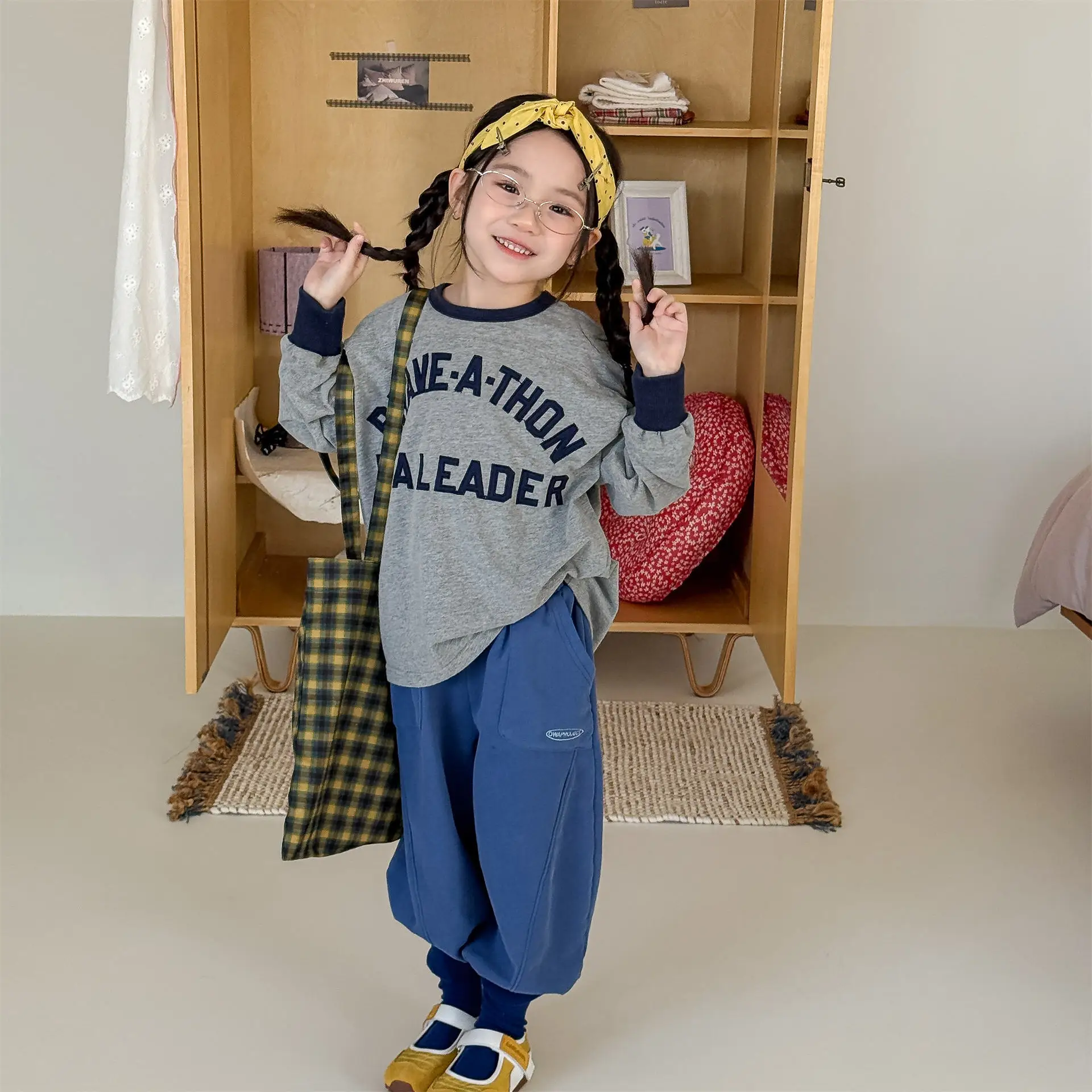 2026 Spring New Children Loose Sweatpants For Boys Girls Letter Casual Pants Baby Cotton Trousers Fashion Kids Clothes