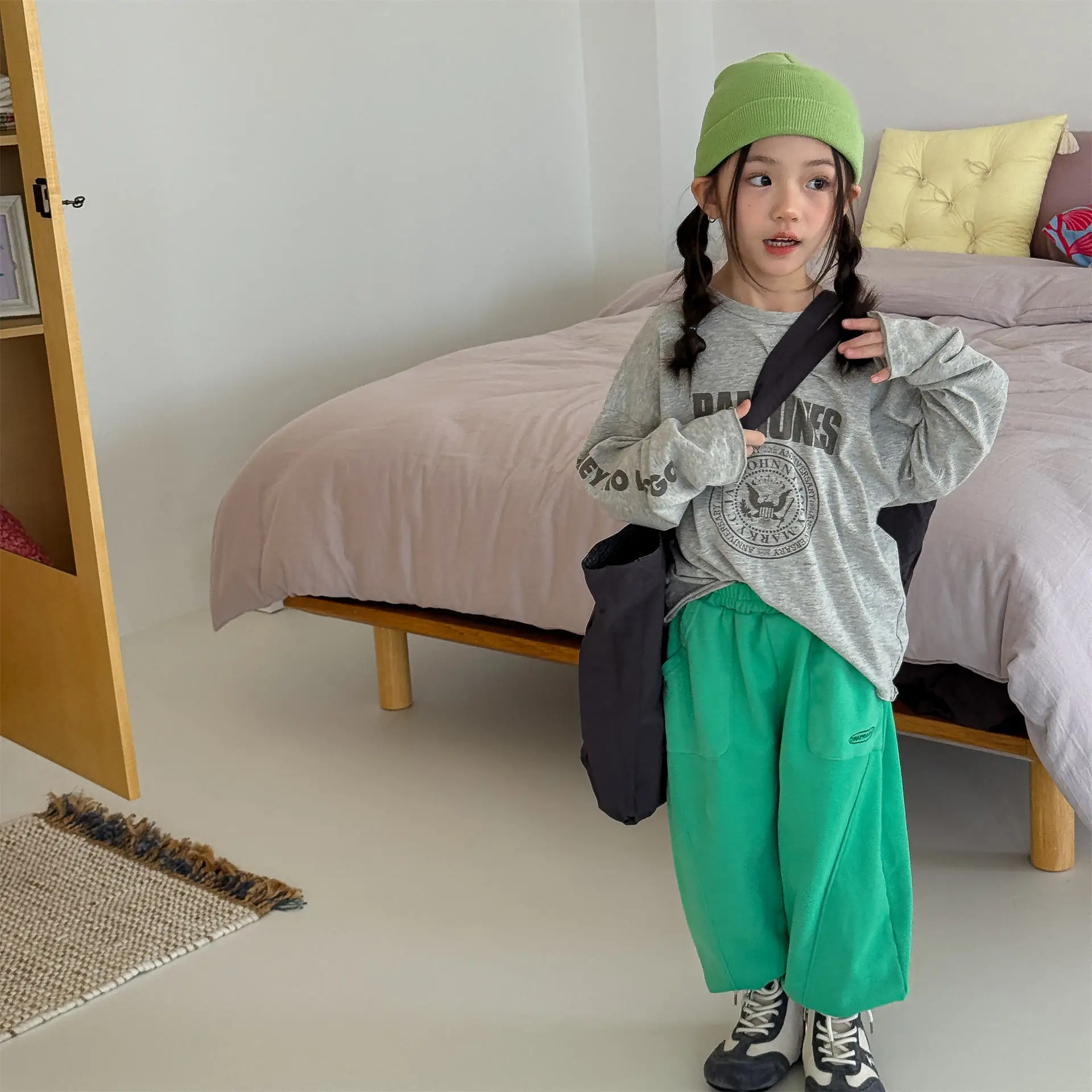 2026 Spring New Children Loose Sweatpants For Boys Girls Letter Casual Pants Baby Cotton Trousers Fashion Kids Clothes