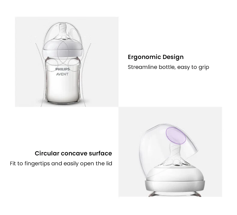Philips Avent Glass Baby Bottle Silicone Nipple Wide Caliber for 0-1 Month Baby