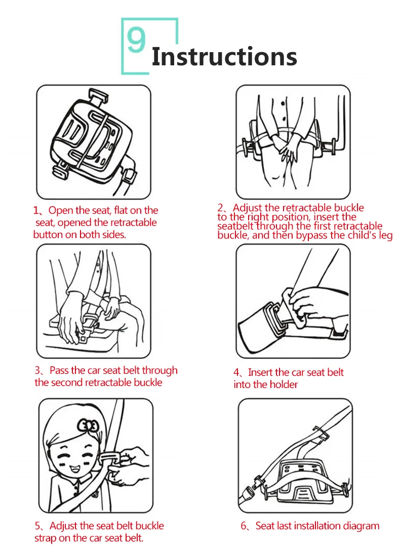 Ifold Portable Baby Car Seat Safety Cushion Travel Pocket Foldable Child Car Safety Seats Harness The Grab and Go Booster