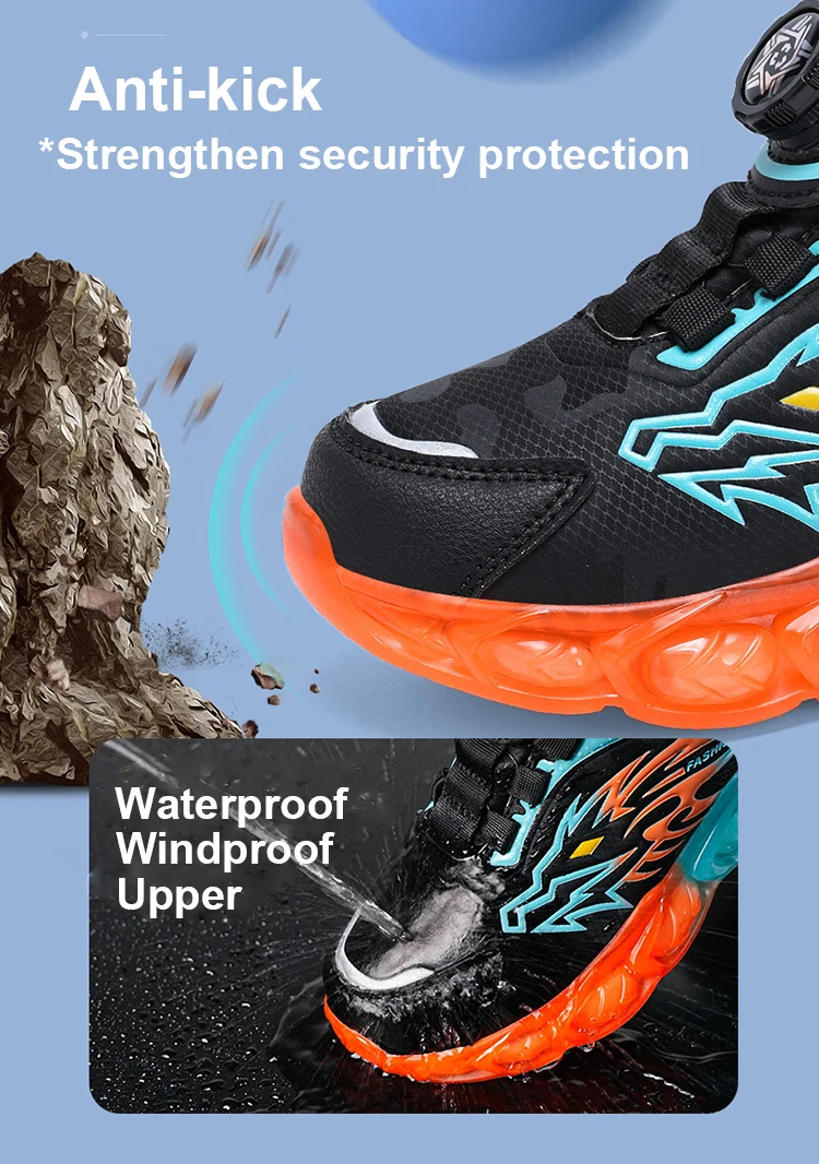 New Anti-skid Leather Kids Sneakers for Boys Running Walking Lightweight Casual Shoes With Fashion Dragon Pattern Size 28-39