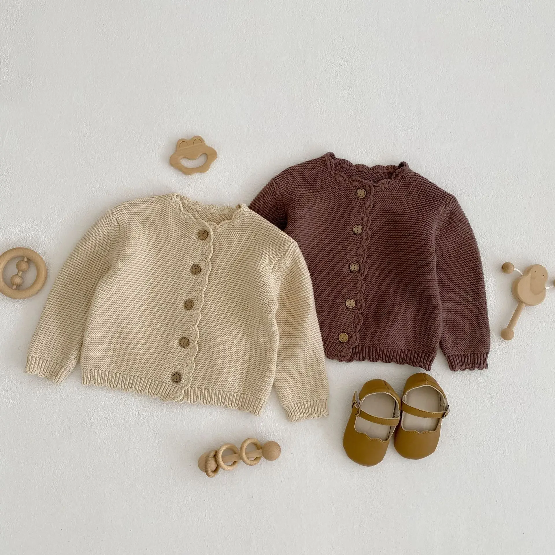 Autumn Baby Cardigan - Long Sleeve Knit Sweater Coat for Boys & Girls | Versatile O-Neck Jacket Winter Baby Girl Cardigan