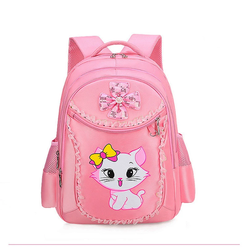 Children Backpack Pink Cute Cat Kindergarten Kid School Bag Backpack Girl Student Teenagers Waterproof Primary Bookbag SchoolBag