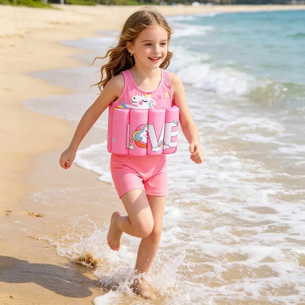 Buoyancy Swimsuit Kids One Piece Boys Girls Swimwear Suit Baby 1 2 3 4 5 Yrs Blue Space Dinosaur Children Swimming Training Vest
