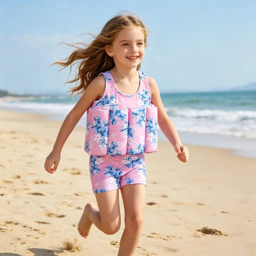 Buoyancy Swimsuit Kids One Piece Boys Girls Swimwear Suit Baby 1 2 3 4 5 Yrs Blue Space Dinosaur Children Swimming Training Vest