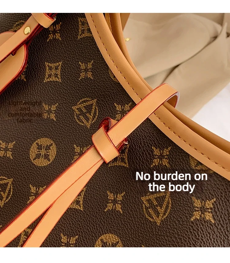 2026 lassic Luxury Leather Tote Bag For Women Designer Fashion Handbag Large Capacity Minimalist Diaper Bag