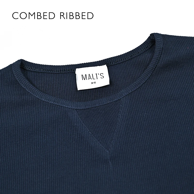 Kids Shirt Dark Navy Blue Boy and Girls Casual School Shirt Long Sleeves Top Round Neck Children Clothes Logo Embroidery