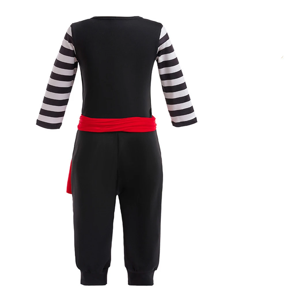 2026 Carnival pirate costume for boys fancy Children's top and bottom clothes Sets+hat eye patch ocean adventure pirate For Boys