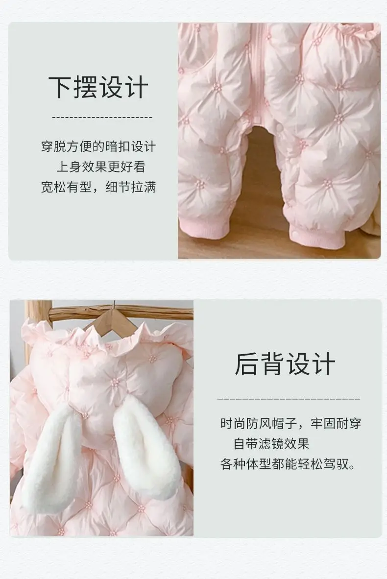 Thick New Winter Clothes Jumpsuit Cotton Clothes Baby Romper Clothes Super Cute Going Out 100 Days Newborn Loungewear Outfit