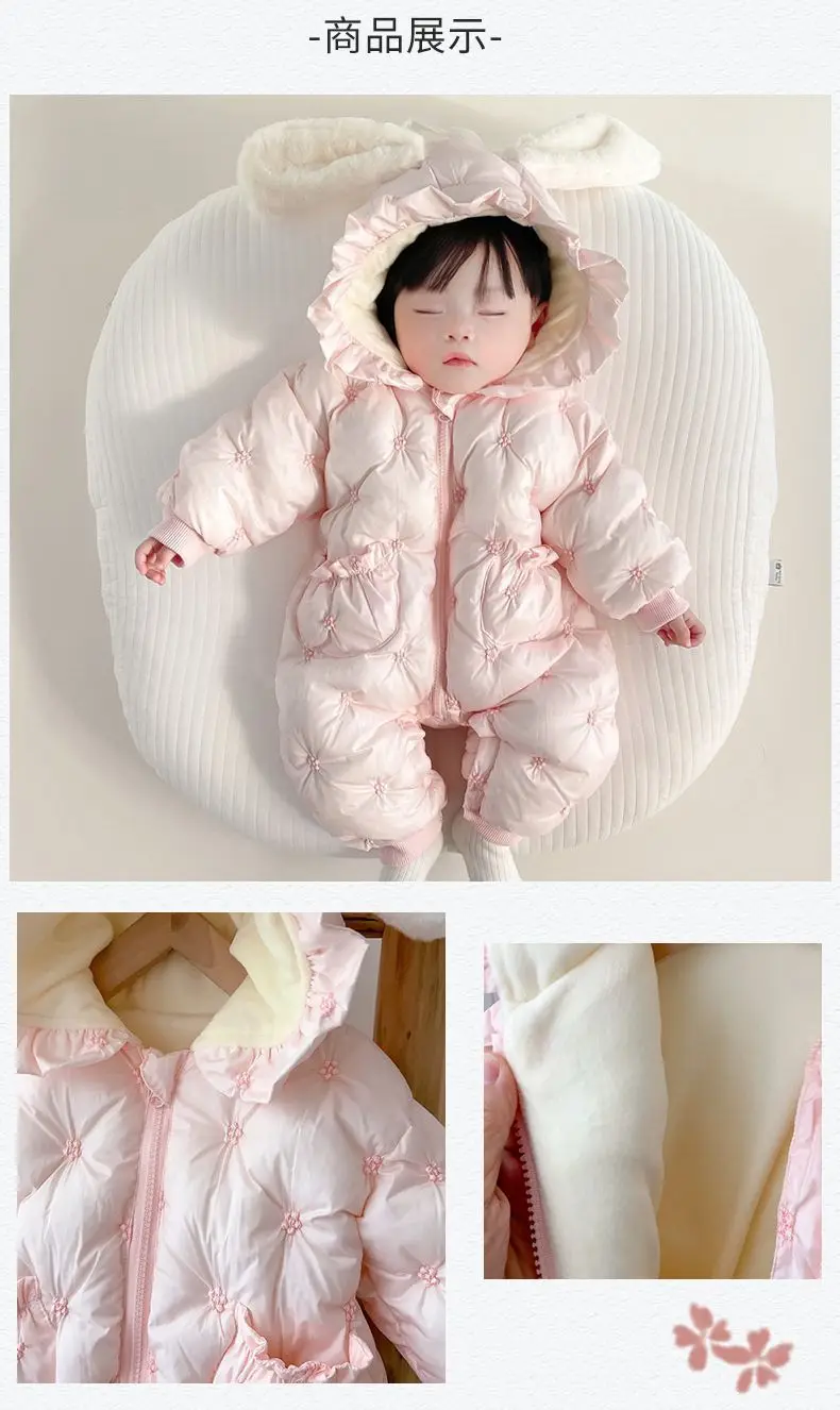 Thick New Winter Clothes Jumpsuit Cotton Clothes Baby Romper Clothes Super Cute Going Out 100 Days Newborn Loungewear Outfit
