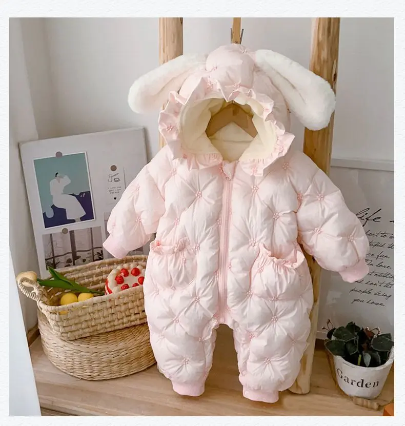 Thick New Winter Clothes Jumpsuit Cotton Clothes Baby Romper Clothes Super Cute Going Out 100 Days Newborn Loungewear Outfit