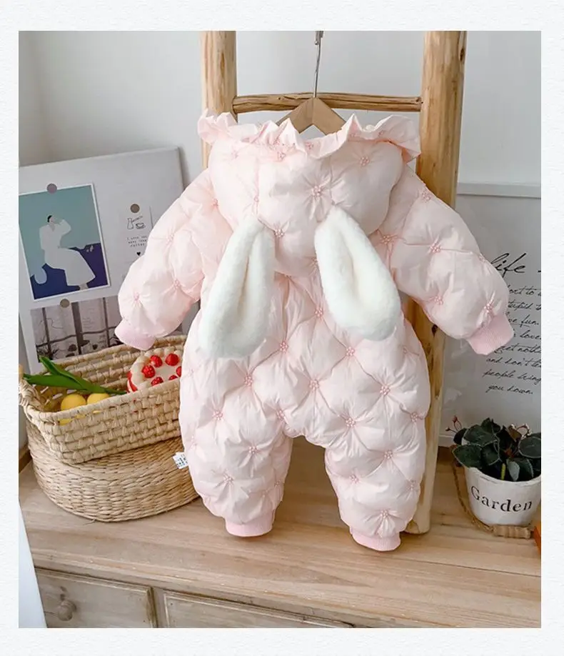 Thick New Winter Clothes Jumpsuit Cotton Clothes Baby Romper Clothes Super Cute Going Out 100 Days Newborn Loungewear Outfit
