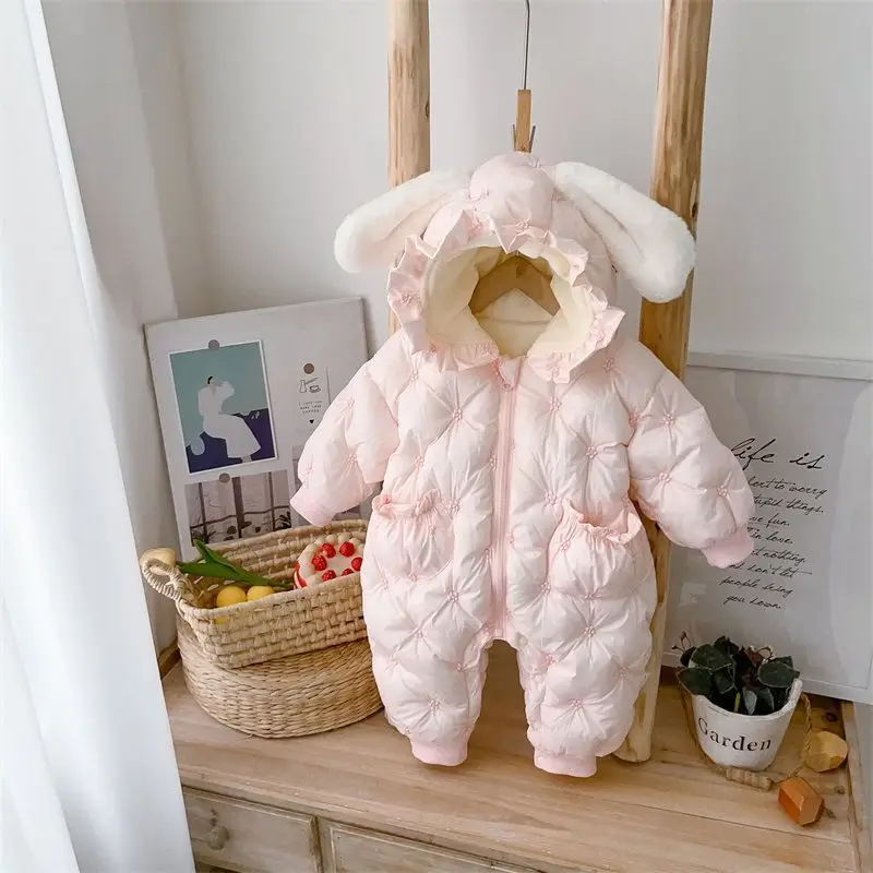 Thick New Winter Clothes Jumpsuit Cotton Clothes Baby Romper Clothes Super Cute Going Out 100 Days Newborn Loungewear Outfit