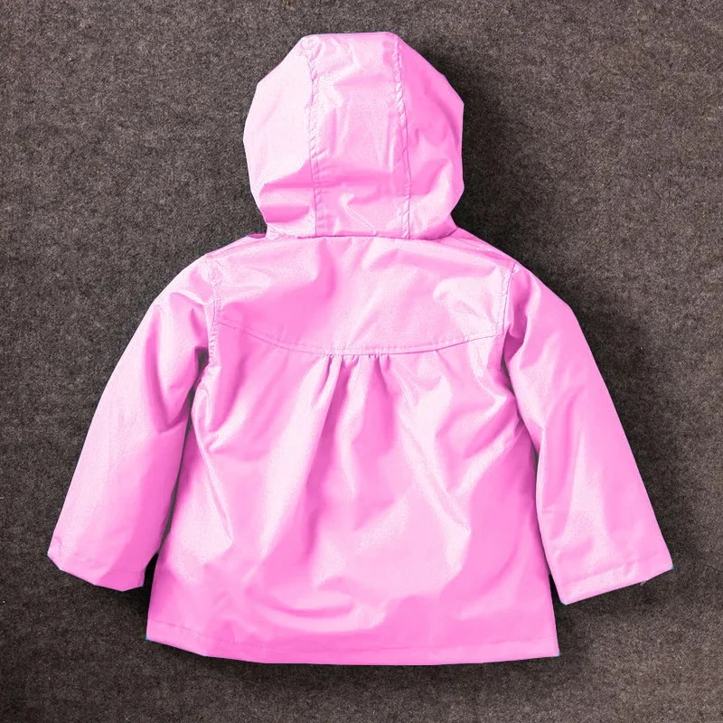 Spring And Autumn Girls Raincoat Waterproof Hooded Jacket Boys Rainwear Fashion Print Long Sleeve Outerwear Children's Clothing