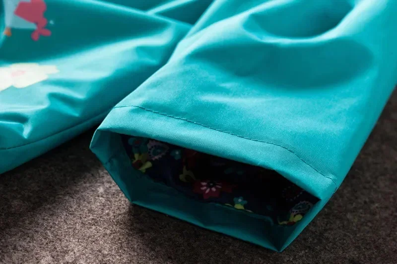 Spring And Autumn Girls Raincoat Waterproof Hooded Jacket Boys Rainwear Fashion Print Long Sleeve Outerwear Children's Clothing