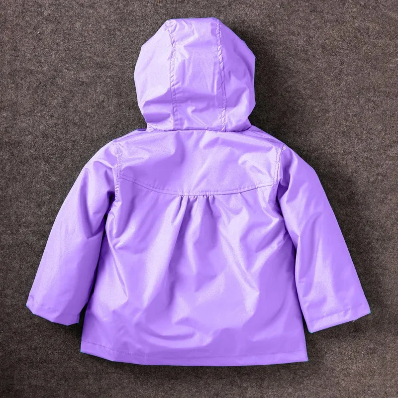 Spring And Autumn Girls Raincoat Waterproof Hooded Jacket Boys Rainwear Fashion Print Long Sleeve Outerwear Children's Clothing