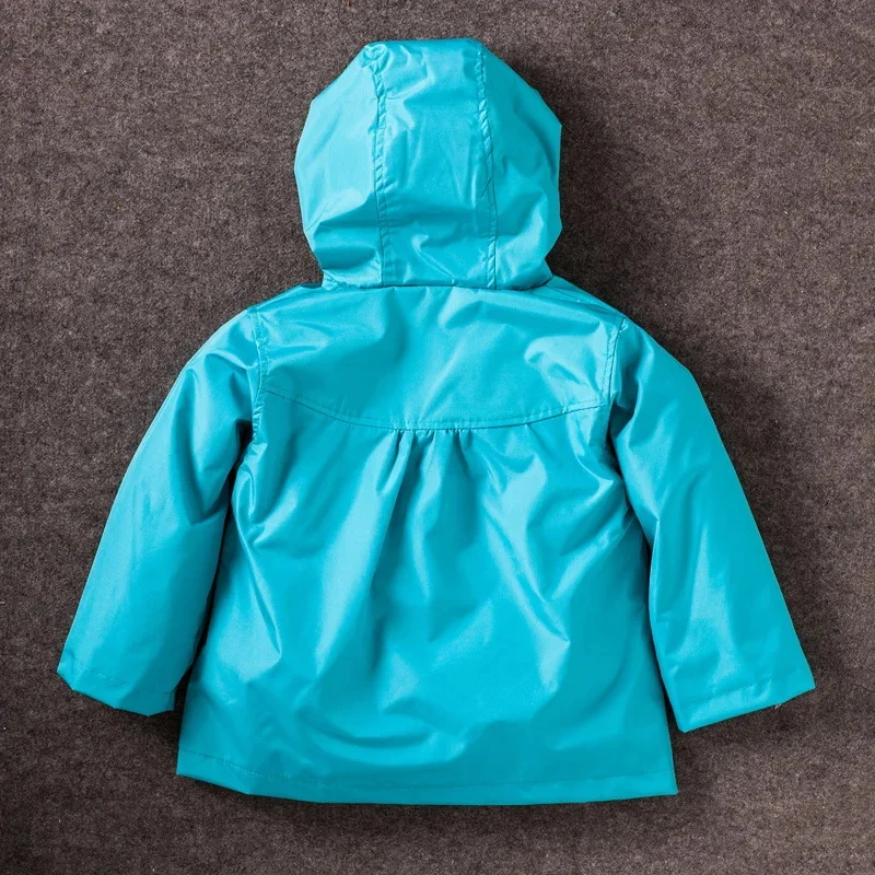 Spring And Autumn Girls Raincoat Waterproof Hooded Jacket Boys Rainwear Fashion Print Long Sleeve Outerwear Children's Clothing