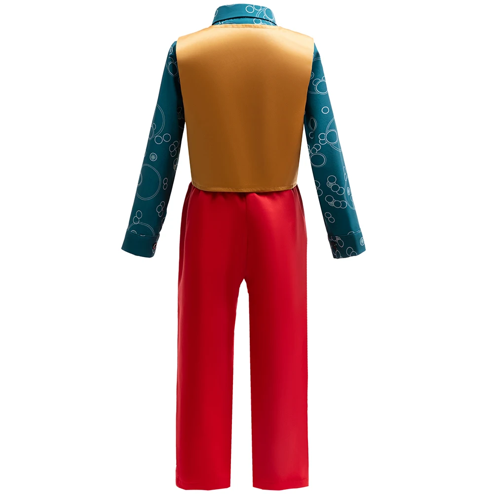 Boys Clown Cosplay Halloween Costume Red Suits Kids Jacket Shirt Vest Pants Suits For Movie Circus Joker Party Carnival Outfit