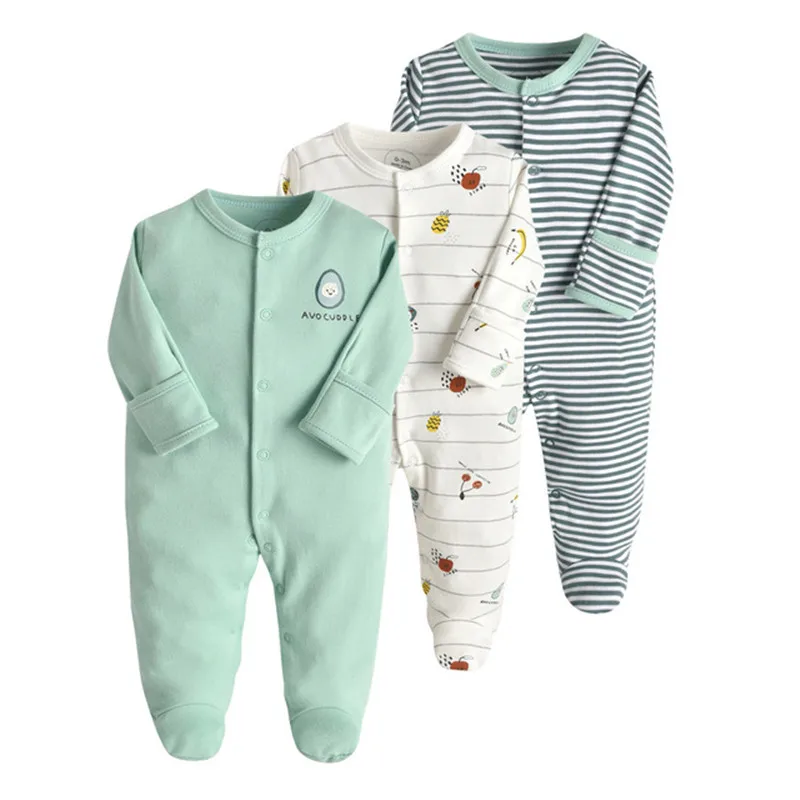 3PCS/Lot New Spring Autumn Brands Baby Girl Rompers Newborn Cotton Boy Clothes Long Sleeve Cartoon Jumpsuit Onesies Clothing Set