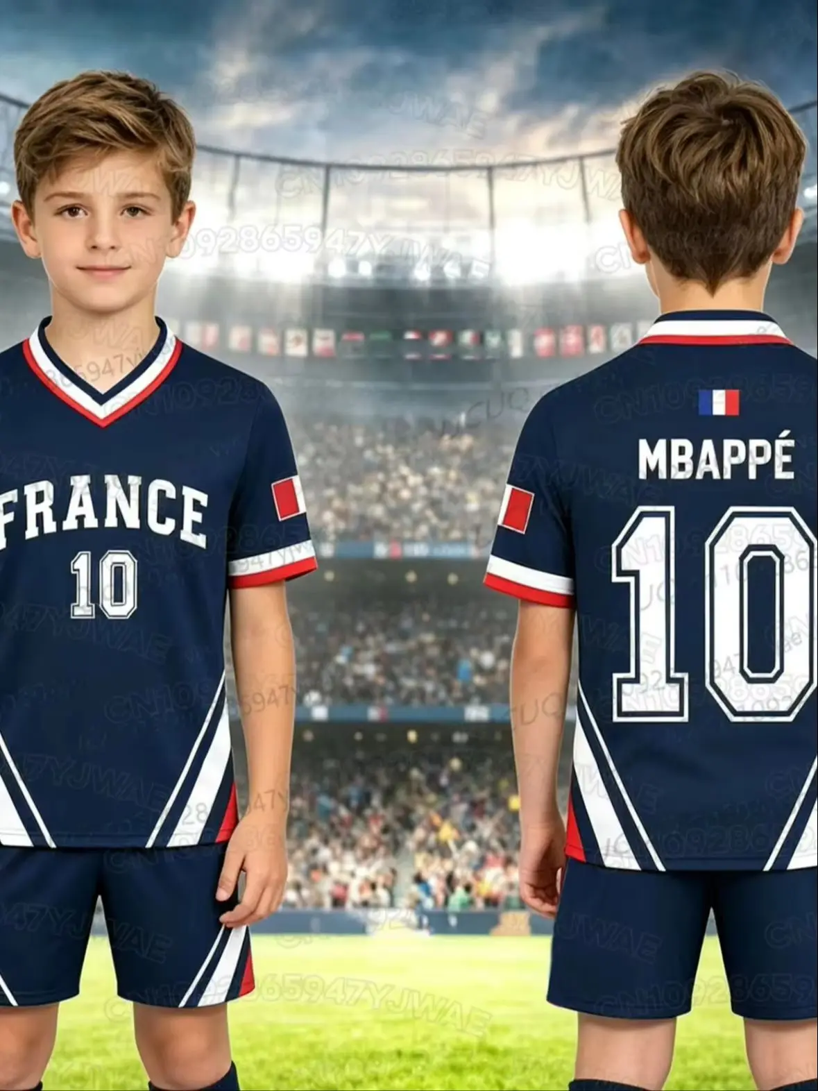 2026 Special NO.10 Mbappé Football Jersey Shorts Set Women Men France Flag Fans Shirt and Shorts Summer Kids 2 Piece Set