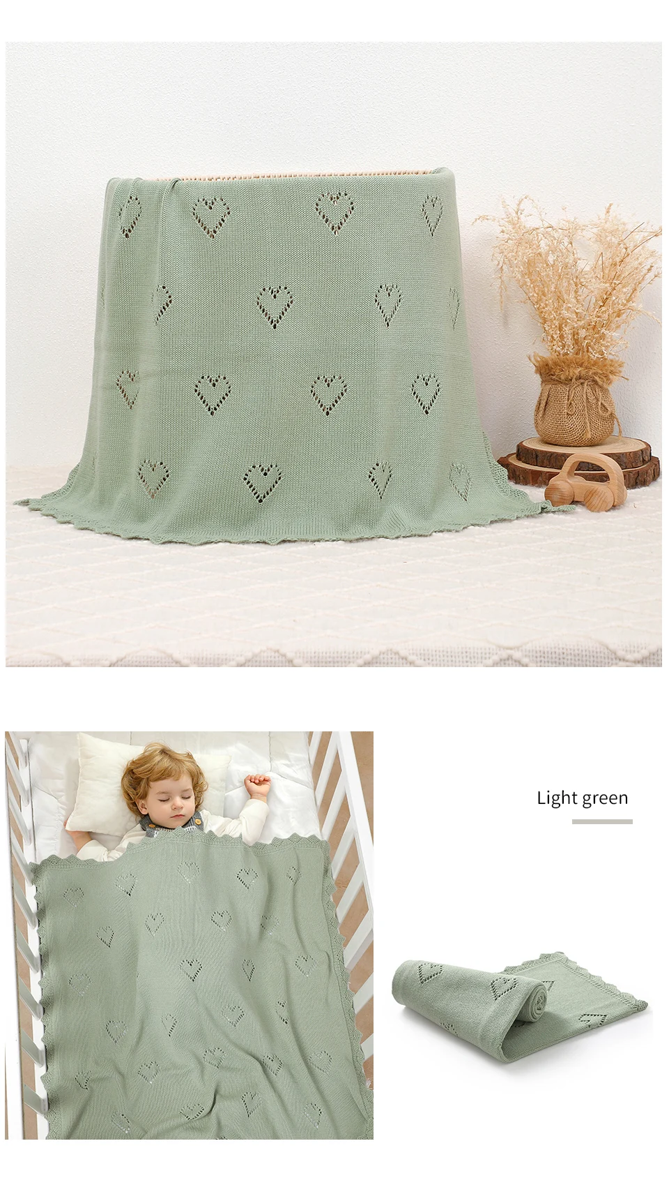 Baby Blanket Cotton 100*80cm Soft Knitted Newborn Boys Girls Stroller Swaddle Wrap Blanket Dual-Use Infant Crib Bedding Cellular