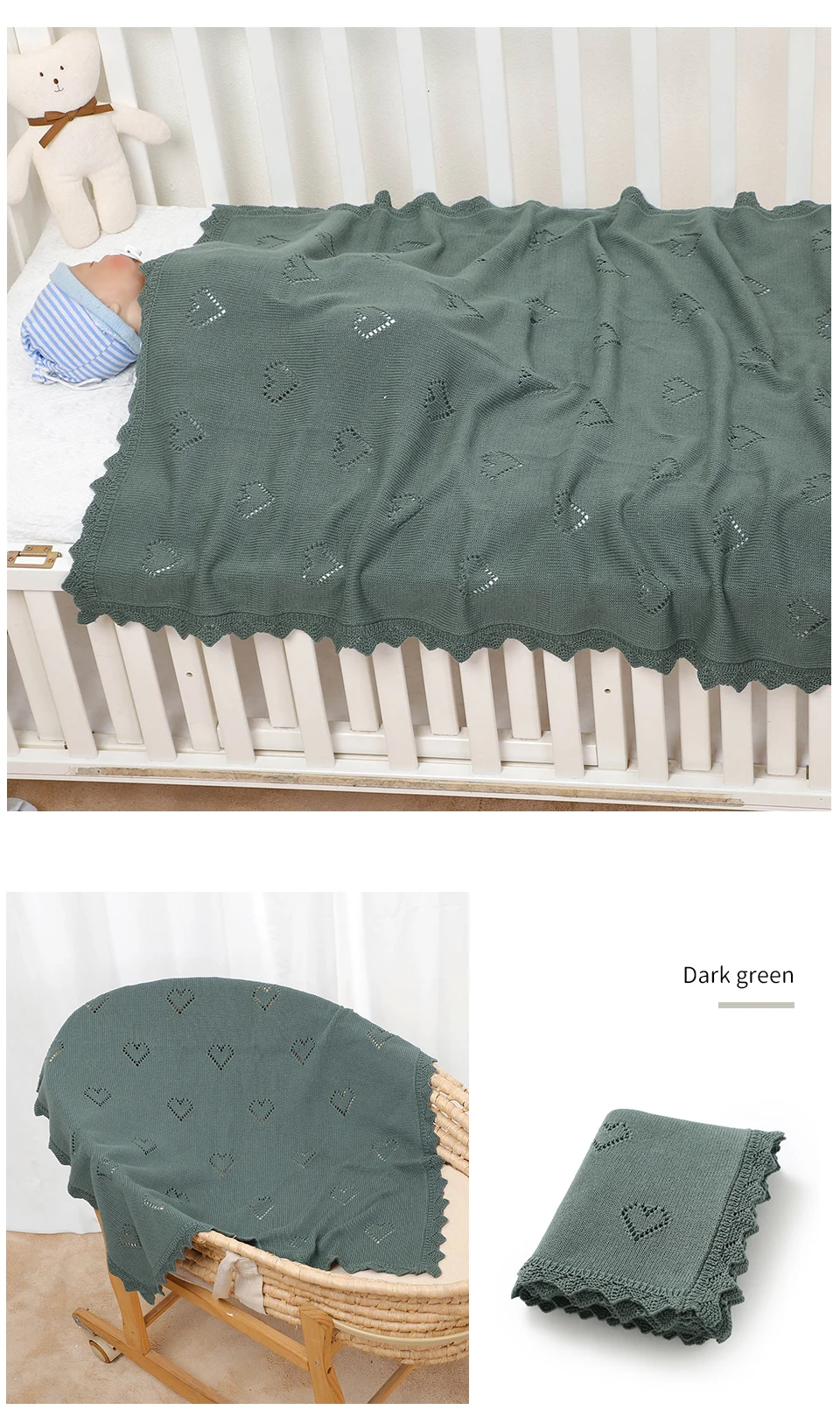 Baby Blanket Cotton 100*80cm Soft Knitted Newborn Boys Girls Stroller Swaddle Wrap Blanket Dual-Use Infant Crib Bedding Cellular