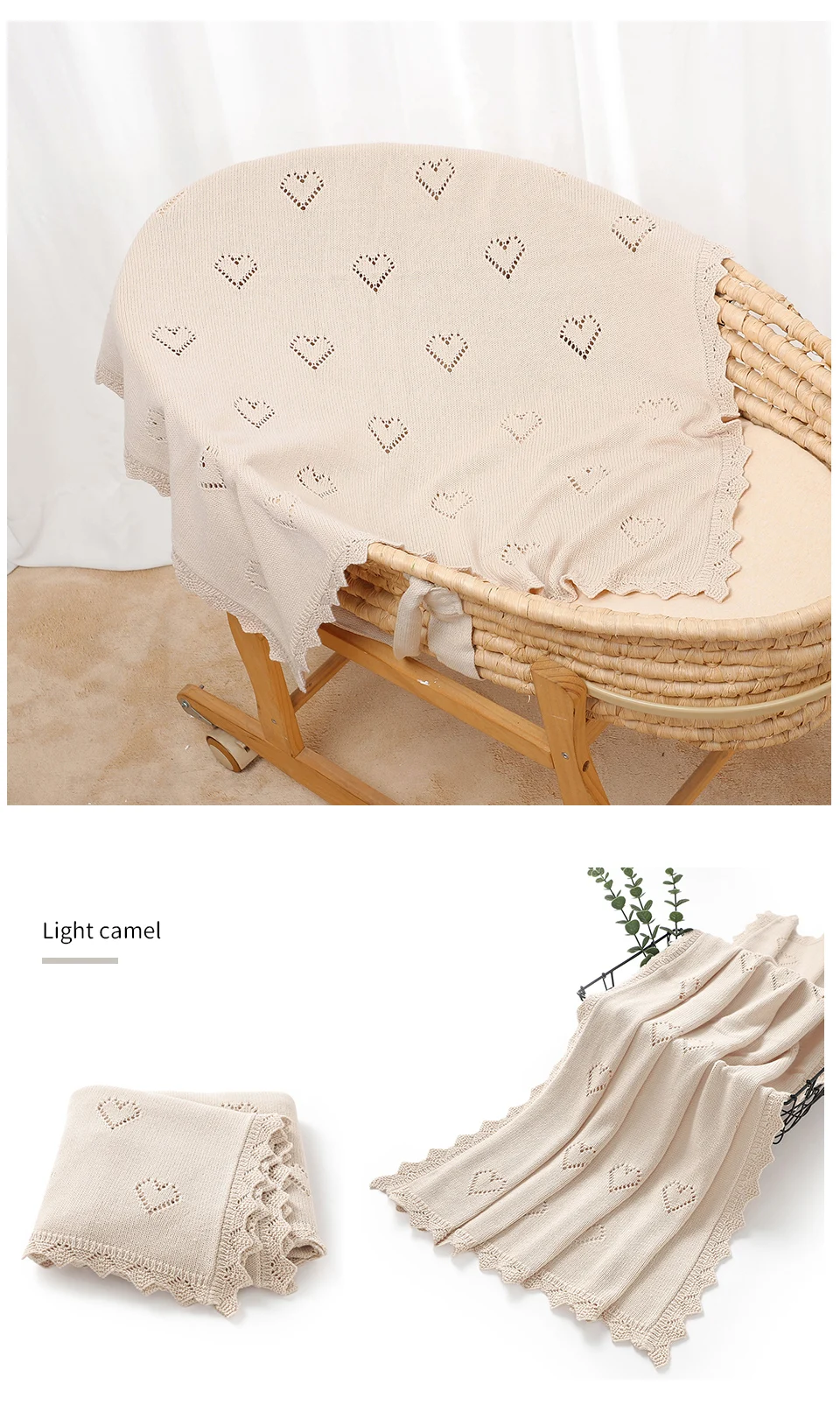Baby Blanket Cotton 100*80cm Soft Knitted Newborn Boys Girls Stroller Swaddle Wrap Blanket Dual-Use Infant Crib Bedding Cellular