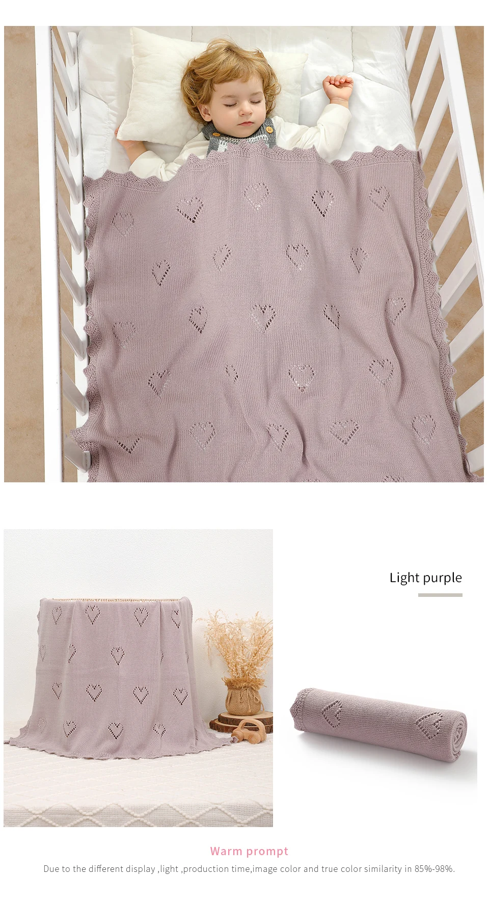 Baby Blanket Cotton 100*80cm Soft Knitted Newborn Boys Girls Stroller Swaddle Wrap Blanket Dual-Use Infant Crib Bedding Cellular