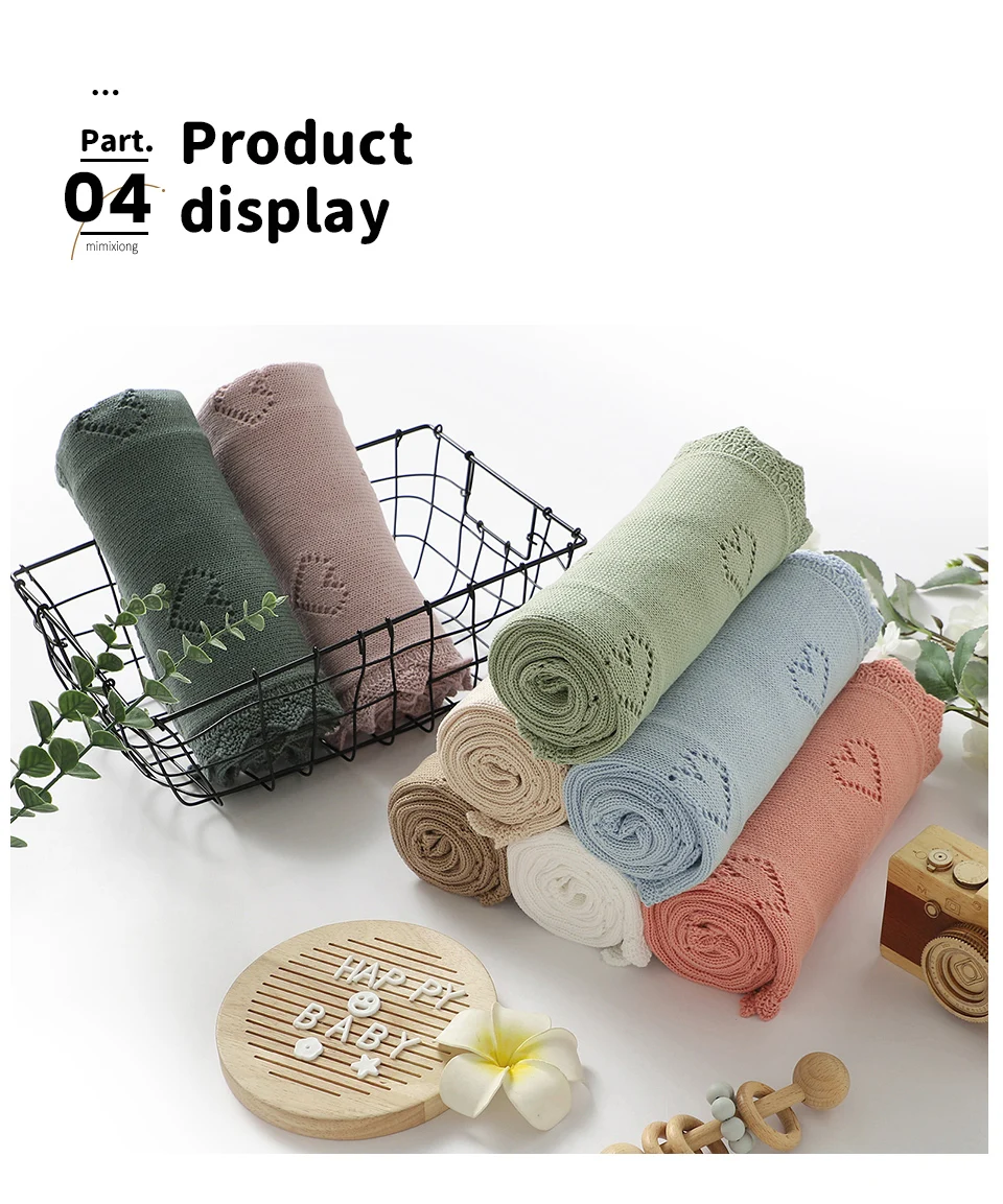 Baby Blanket Cotton 100*80cm Soft Knitted Newborn Boys Girls Stroller Swaddle Wrap Blanket Dual-Use Infant Crib Bedding Cellular