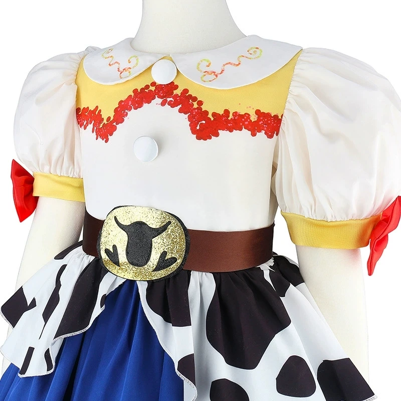 2 3 4 5 6 7 8 Years Cosplay Jessie Girls Dress Summer Cute Cartoon Woody Little Princess Dress Birthday Gifts New Kids Clothes