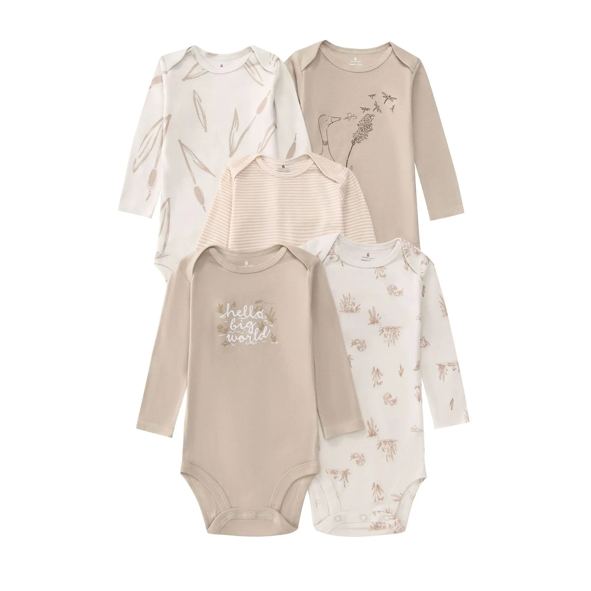 2026 Baby Bodysuit 5-pack Infantil Jumpsuit Boy Girls Clothes Long Sleeve 100% Cotton Newborn Body Bebe Clothing Kids Costume