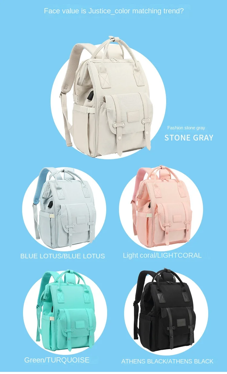 Baby Diaper Bags Mom Backpack Maternity Bag for Baby Large Capacity Mommy Bag Waterproof Travel Baby Stroller Bag Mother Kids