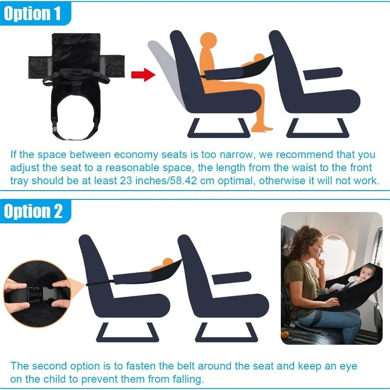 New 1Pcs Kids Airplane Seat Extender Flannel Toddler Airplane Bed with Side Pocket Comfort Breathable Travel Foot Rest Hammock