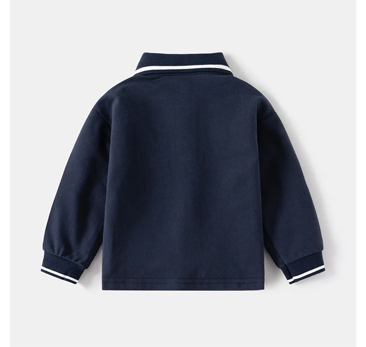 Boys Polo Shirts Long Sleeve 100Cotton Spring Autumn Kids Clothes Cute Bear Boutique Toddler Boy Polo Shirt 1 to 2 3 4 5 6 Years