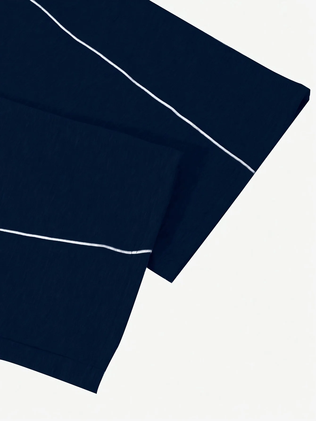 Kids Girls 1-Piece Wide Leg Sweatpants, Navy White Elastic Drawstring Waist Casual Trousers With Double White Side Strip Loose J