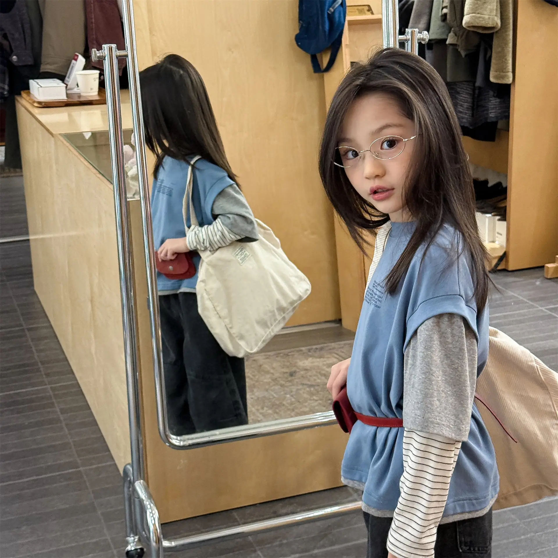 2026 Spring New Children Long Sleeve T Shirts Fashion Girls False Two Piece T Shirts Kids Casual Tops Baby Boy Cotton Tees
