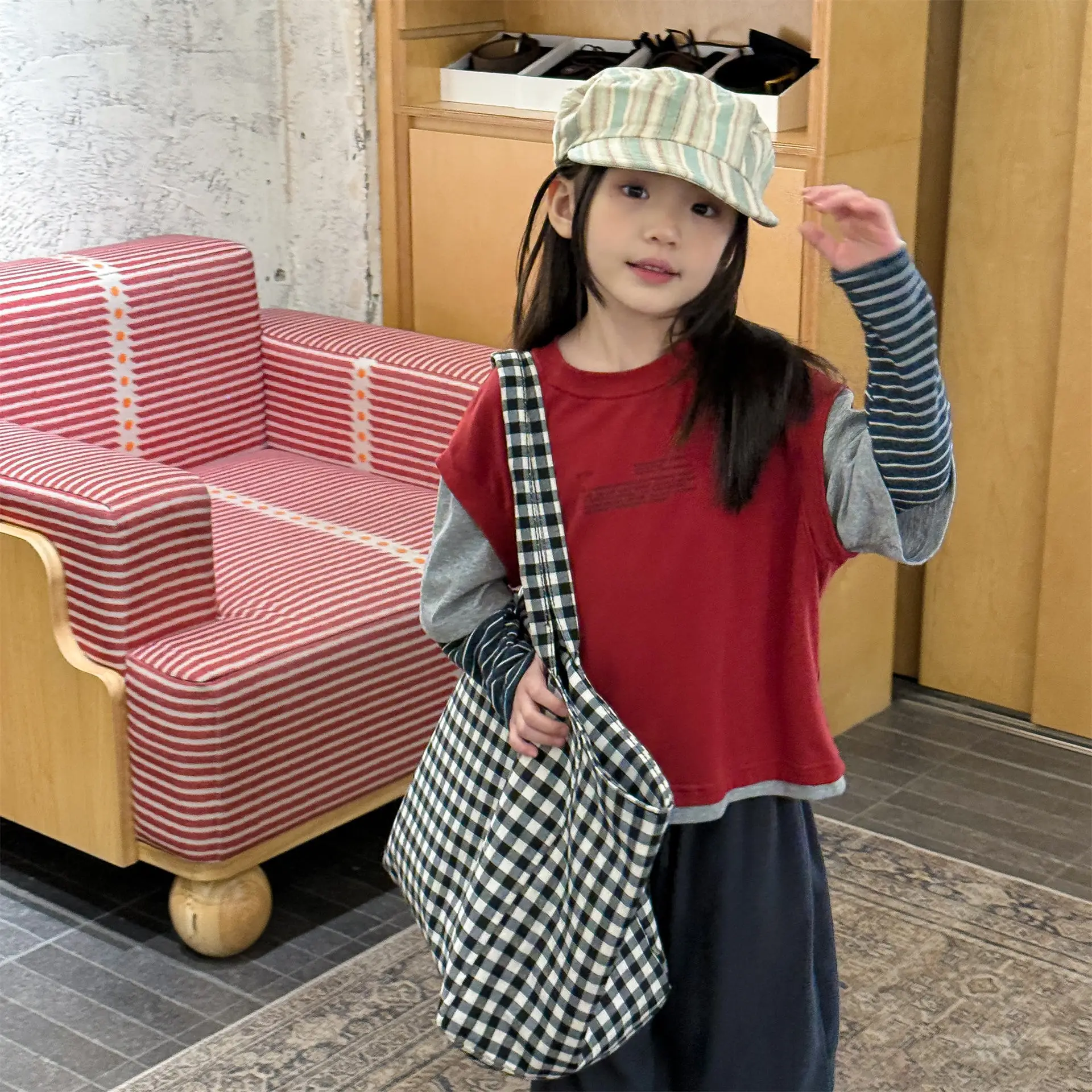 2026 Spring New Children Long Sleeve T Shirts Fashion Girls False Two Piece T Shirts Kids Casual Tops Baby Boy Cotton Tees